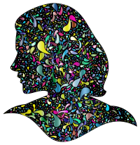 Prismatic Abstract Drops Female Head 3
