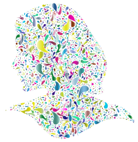 Prismatic Abstract Drops Female Head 3 No Background