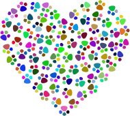 Prismatic Paw Prints Heart