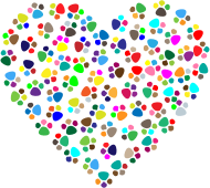 Prismatic Paw Prints Heart 2