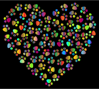 Prismatic Paw Prints Heart 4 With Background
