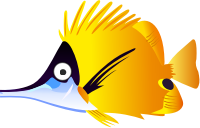 Yellow cartoon fish