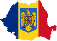 Romania Map Flag With Coat Of Arms