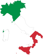 Italy Map Flag With Stroke