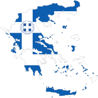 Greece Map Flag With Stroke And Coat Of Arms