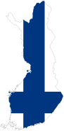 Finland Map Flag With Stroke