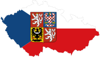 Czech Republic Map Flag With Stroke And Coat Of Arms