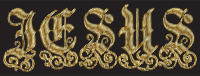 Gold Jesus Typography Lines