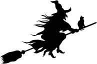Witch Flying Broom Silhouette