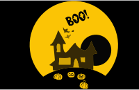 Haunted House Full Moon Landscape