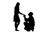 Marriage Proposal Silhouette No Ground
