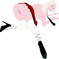 Bent-Over Schoolgirl Stripper