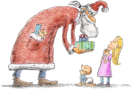 Santa Giving Children Presents