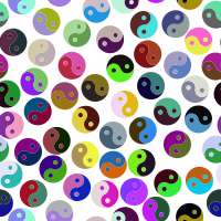 Ying-yang seamless pattern