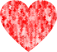 Red puzzle heart 3