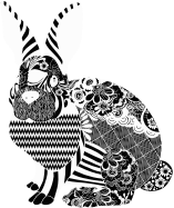 Floral Rabbit Silhouette Variation 2