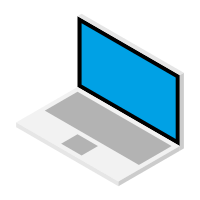 3D Laptop - Isometric Design Drawing