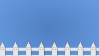 white fence and blue sky