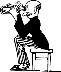 man using binoculars