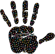 Prismatic Handprint Fractal 2 With Background