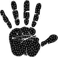 Prismatic Handprint Fractal 4 With Background