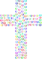 Prismatic Heart Cross Fractal