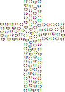Prismatic Heart Cross Fractal 2 No Background