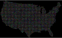 Prismatic United States Map Dots With Background