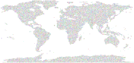 Prismatic World Map Dots