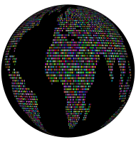 Prismatic World Map Dots 3 Globe Black