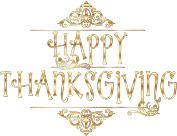 Gold Happy Thanksgiving Typography No Background