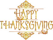 Gold Happy Thanksgiving Typography Variation 2 No Background