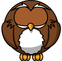 Cartoon owl - asleep