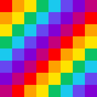 Rainbow checker pattern