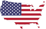 America Flag Map With Stroke