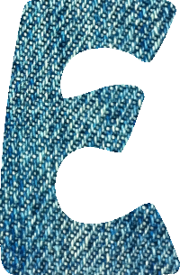 Denim alphabet, E