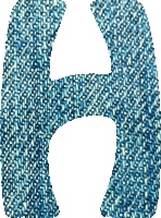 Denim alphabet, H