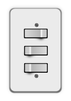 Light switch, 3 switches (one off)
