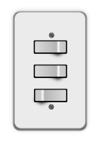 Light switch, 3 switches (two off)