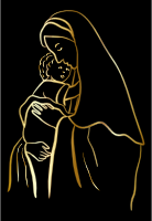 Gold Virgin Mary And Baby Jesus
