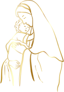 Gold Virgin Mary And Baby Jesus No Background