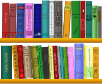 Library - Bibliothèque - book titles converted to paths