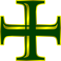 Green and Gold Cross