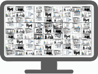 Display showing a CCTV Camera-matrix.