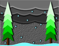 Winter Trees and Snowflakes
