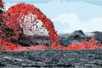 Pahoeoe fountain (Volcano and Lava)