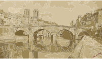 Auguste-Hippolyte Collard, Ancien pont Saint-Michel, 1857