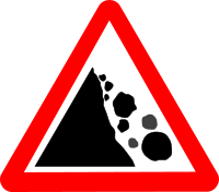 Roadsign Falling rocks