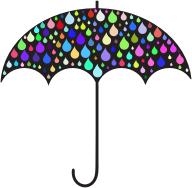 Prismatic Rain Drops Umbrella Silhouette