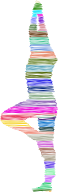 Colorful Scribbled Female Yoga Pose Minus Ground Silhouette